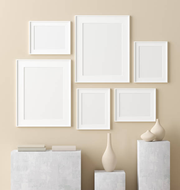 istock Mock up poster in interior background, Scandinavian style 1185914466
