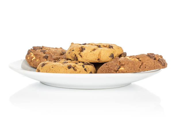 istock Sweet brown cookie isolated on white 1185919968