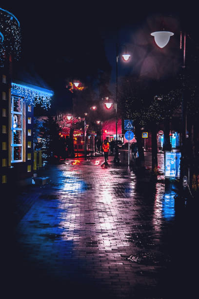 istock night city with colored lights, wallpapers for mobile devices, b 1185921826