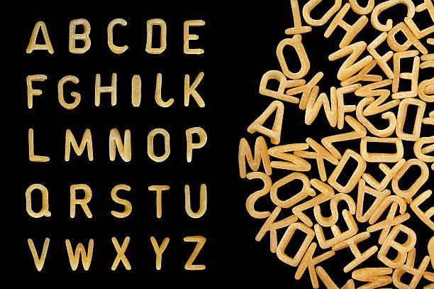 フォントアルファベットスープのパスタ - letter k ストックフォトと画像