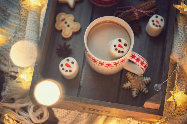 istock Hot Cocoa with marshmallows in a cozy Christmas atmosphere 1185926321