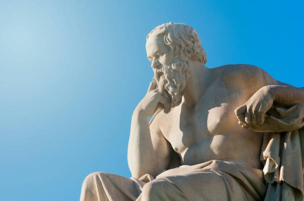 classic statue of Socrates stock photo