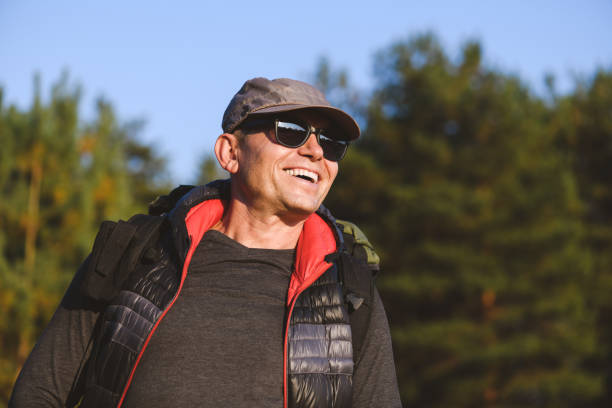 istock Portrait of an elderly man with a backpack 1185931758