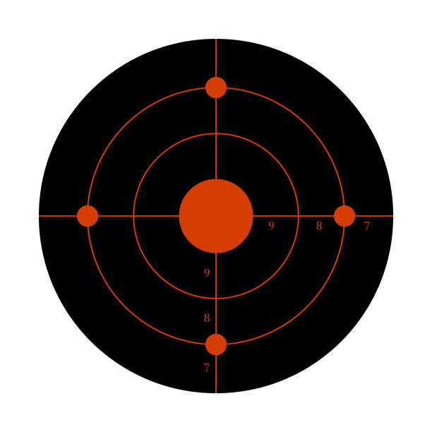 ilustrações, clipart, desenhos animados e ícones de alvo de armas para o treino de tiro num campo de tiro. - gun handgun silhouette outline