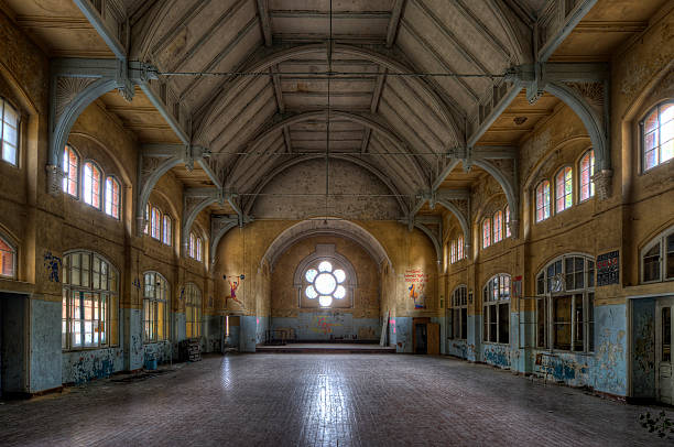 old sports hall  beelitz stock pictures, royalty-free photos & images
