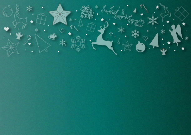 녹색 크리스마스 인사말 카드 - wallpaper sample illustrations stock illustrations