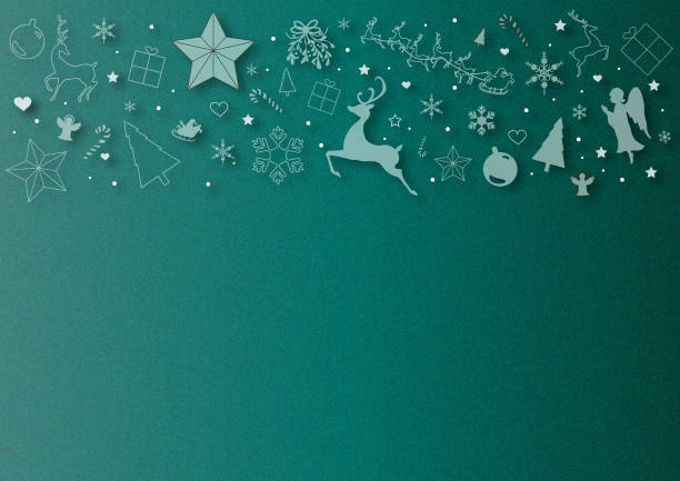 Green christmas greeting card Christmas greeting card pattern wallpaper sample stock illustrations