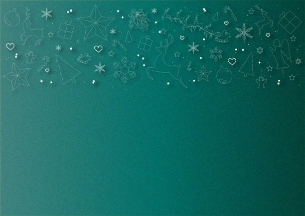 Green christmas greeting card Christmas greeting card pattern wallpaper sample stock illustrations