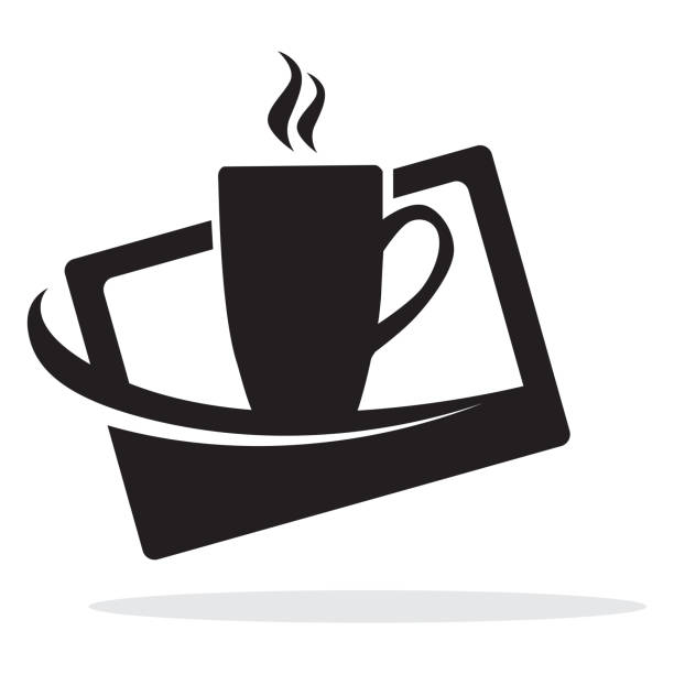 電話とコーヒー - steam black coffee heat drink点のイラスト素材／クリップアート素材／マンガ素材／アイコン素材