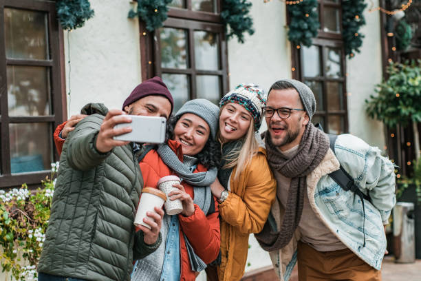 istock Friends on a city break taking a selfie 1185955533