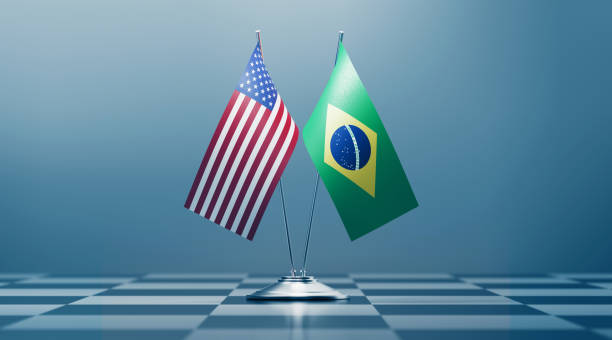 istock American and Brazilian Flag Pair on A Chess Board 1185964288