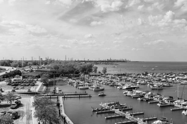 overlooking lake michigan harbor