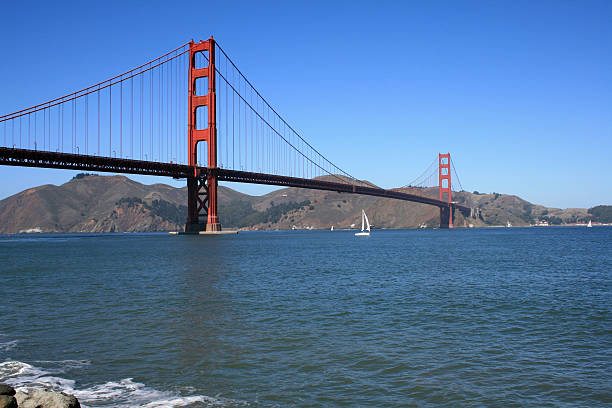 Golden Gate Bridge on a Beautiful Day stock photo