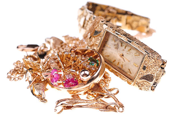金現物 - gold jewelry ring scrap metal ストックフォトと画像
