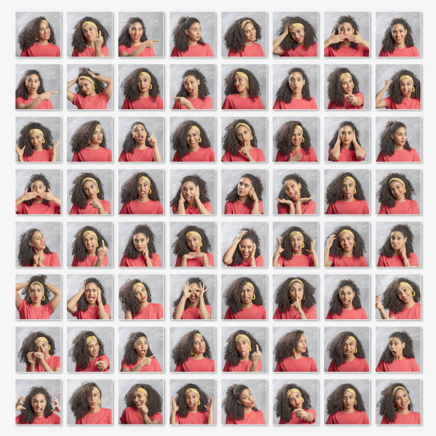istock Brazilian girl variation emotion and gesture portrait in studio 1185991255