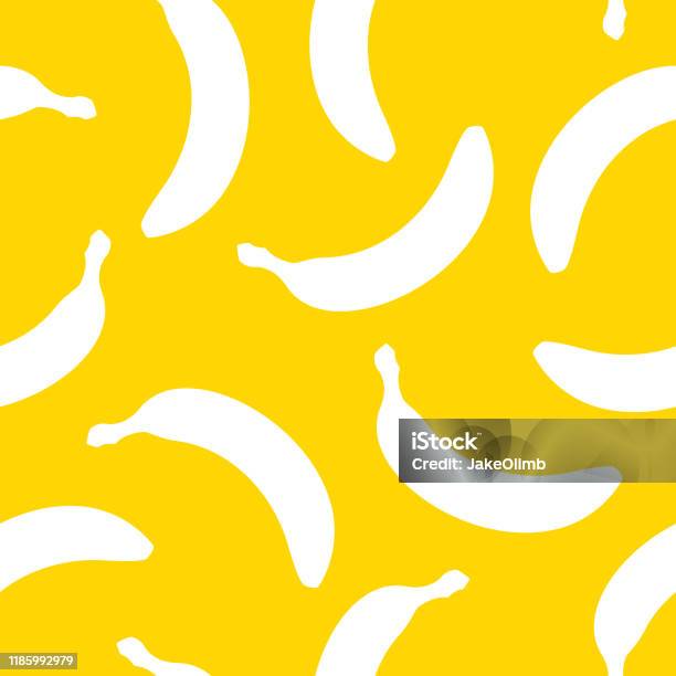 Banana Pattern Silhouette Stock Illustration - Download Image Now - Banana, Pattern, Vector