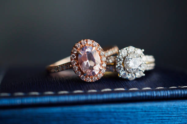 istock wedding gold diamond ring on jewelry box 1185994790
