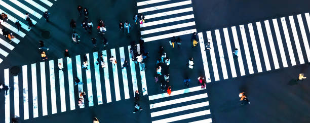 istock Aerial view of a big intersection in Tokyo 1185996060