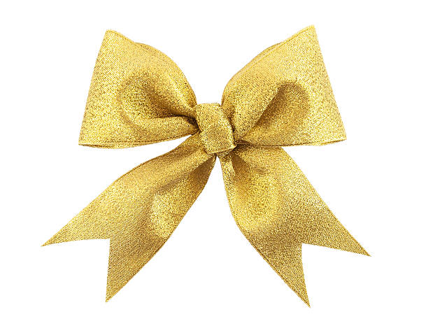 istock Beautiful golden gift bow, isolated on white 118600333