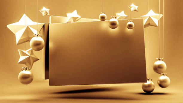 Gift voucher, certificate, new year, christmas, holiday. 3d illustration, 3d rendering.