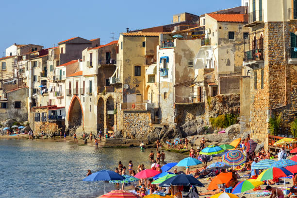 Scenic Cefalu town in Sicily Scenic Cefalu town in Sicily cefalu stock pictures, royalty-free photos & images