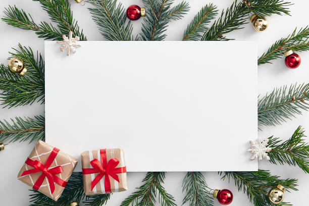 istock Christmas composition with evergreen branch 1186013759