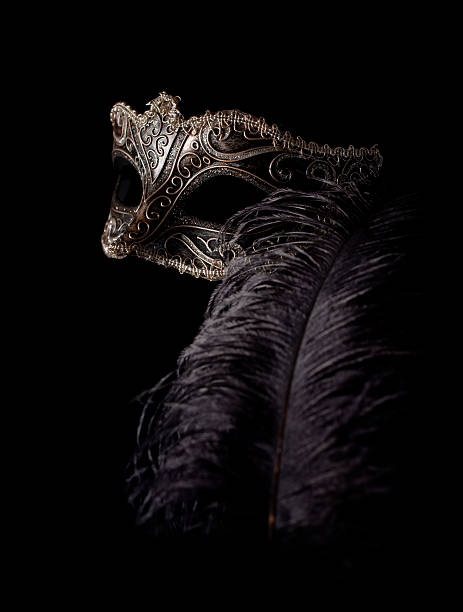 carnival mask with feather stock photo