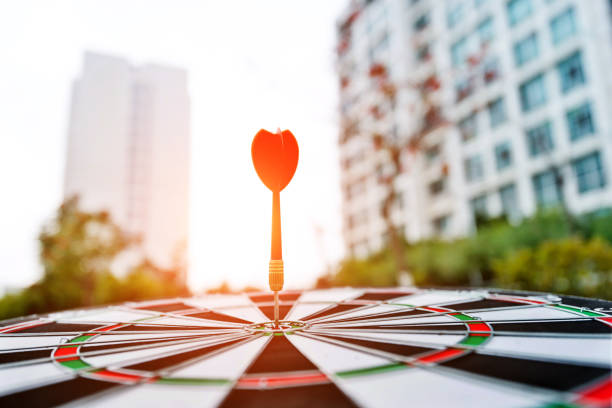 istock A dart on dart board outdoors 1186025693
