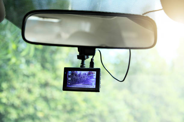 istock video recorder under view mirror in car, camera for recorder when driving 1186029582