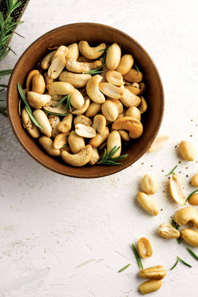 Cashews,Peanuts,Peanuts with Cashews stock photo