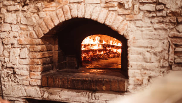istock wooden stove with fire 1186031482