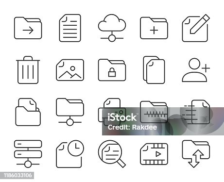 istock Storage Management - Light Line Icons 1186033106