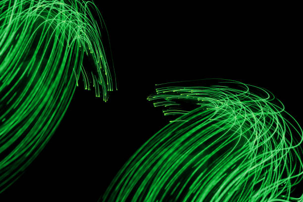 Leuchtende Lichtspuren - LED-Lichtmalerei (grün) – Foto