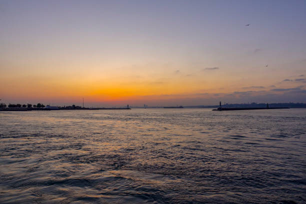 istock Ship at coast of Istanbul during sunset 1186046738