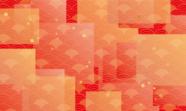 ilustrações de stock, clip art, desenhos animados e ícones de beautiful japanese background pattern - travel simplicity multi colored japanese culture