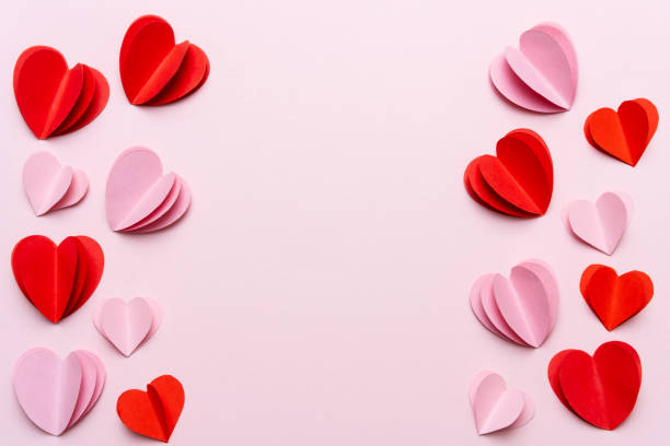 Valentines Day Background With Red Hearts On Pink Background Stock Photo -  Download Image Now - iStock