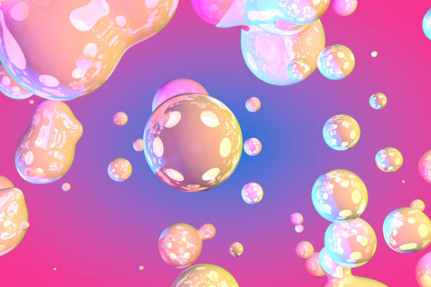 istock Abstract background or texture of bright glossy soap like gradient liquid or slime - 3D illustration of background design template 1186054327