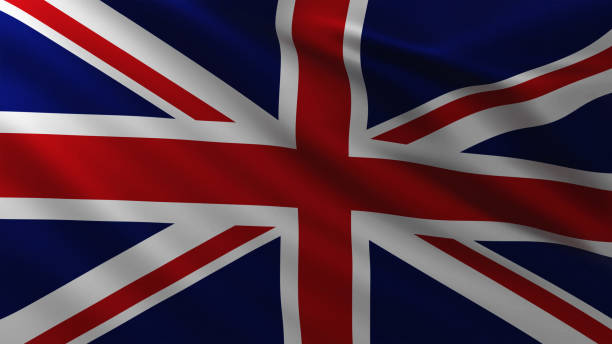 istock Large British Flag in the wind 1186055275