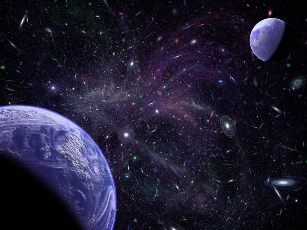 istock Scientific 3D illustration of outer space - Planets, stars and galaxies in outer space. 1186055411
