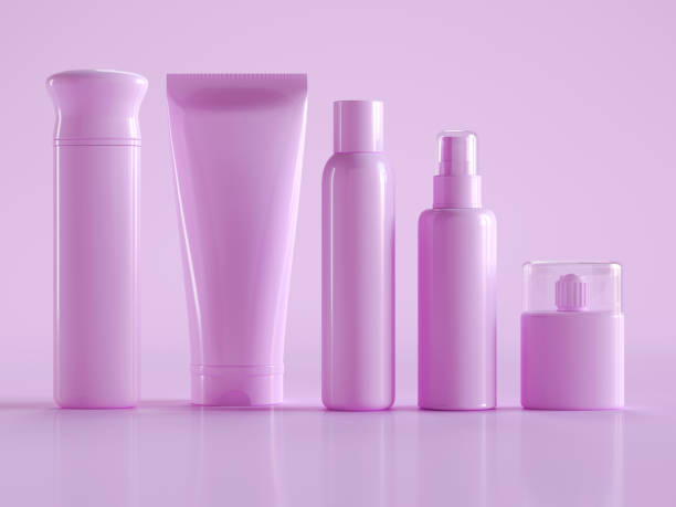 istock Pink cosmetic set mock up 1186058960