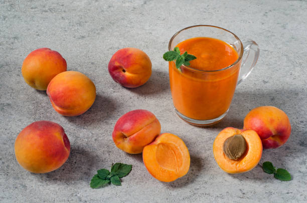 istock Apricot smoothie and ripe apricots 1186059208