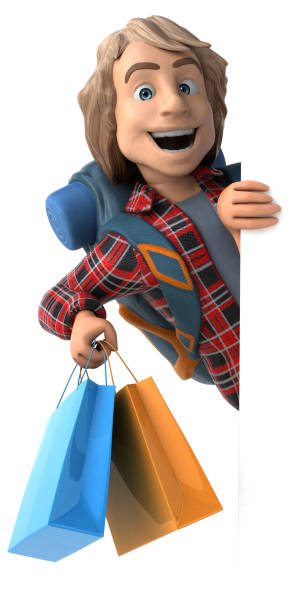 istock Man solo traveling backpacker - 3D Illustration 1186060606
