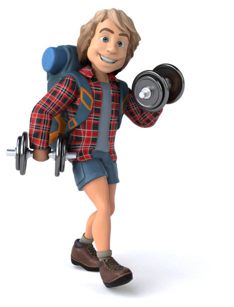 istock Man solo traveling backpacker - 3D Illustration 1186060654