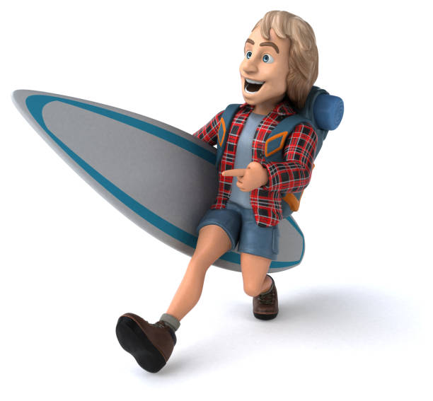 istock Man solo traveling backpacker - 3D Illustration 1186060737