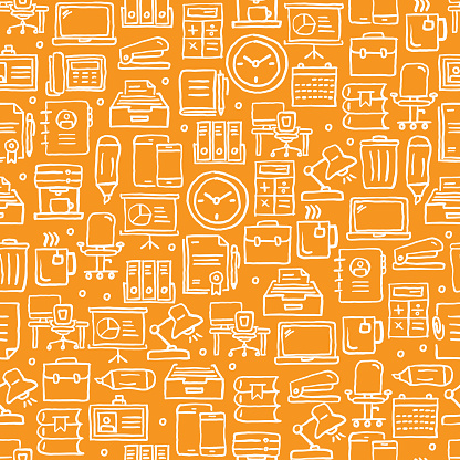 office work seamless patterns graphic by fromporto ·... Workspace Related Seamless Pattern Stock Illustration - Download Image ...