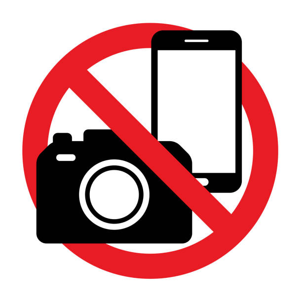 Phone, call, sound and camera ban Sign Phone, call, sound and camera ban Sign in and out stock illustrations