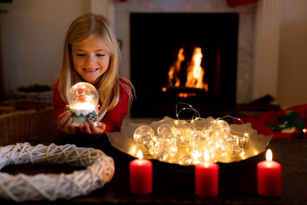istock Girl at home at Christmas time 1186067403