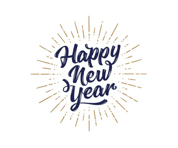 Vector illustration of Happy New Year. Lettering text for Happy New Year