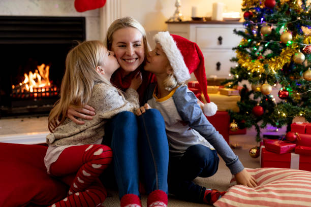 istock Family at home at Christmas time 1186069406