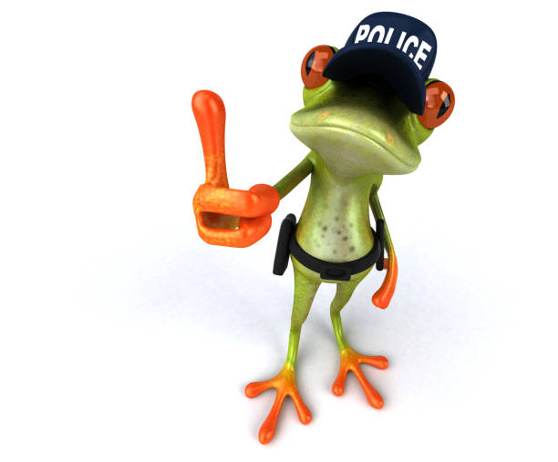 istock Fun 3D Cartoon frog police officer 1186070763